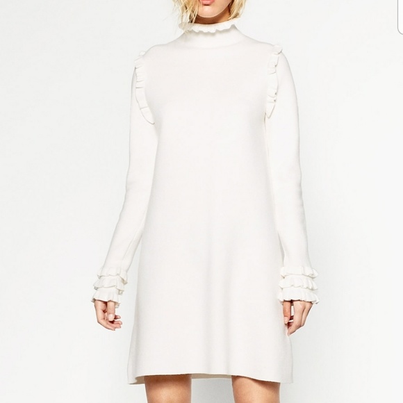 Zara Dresses & Skirts - NWT Zara Frills Dress Ruffled Turtleneck Tunic